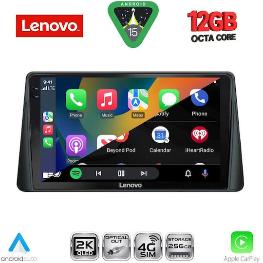 Lenovo Ηχοσύστημα Αυτοκινήτου για BMW X1 / X3 / X4 Ford Focus 2019 (Bluetooth/USB/WiFi/GPS/Apple-Carplay/Android-Auto) με Οθόνη Αφής 9"