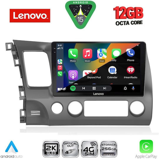 Lenovo Car Audio System for BMW X1 / X3 / X4 Honda Civic 2006-2012 (Bluetooth/USB/WiFi/GPS/Apple CarPlay/Android Auto) with 10" Touch Screen