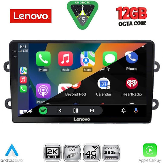 Lenovo Ηχοσύστημα Αυτοκινήτου για BMW X1 / X3 / X4 Dacia Duster 2012-2019 (Bluetooth/USB/WiFi/GPS/Apple-Carplay/Android-Auto) με Οθόνη Αφής 9"