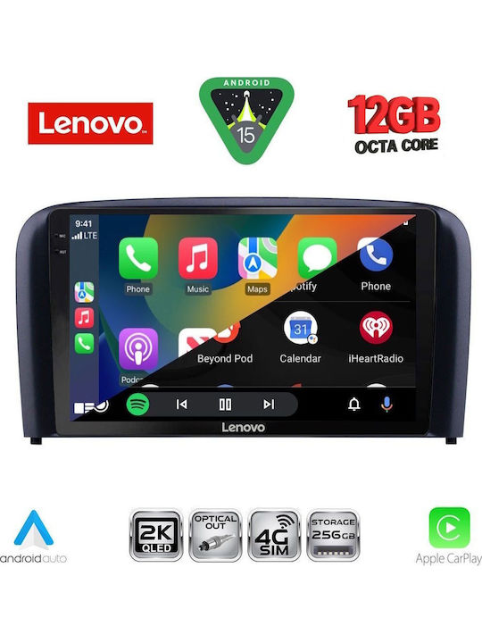 Lenovo Car Audio System for BMW X1 / X3 / X4 Volvo S80 1998-2006 (Bluetooth/USB/WiFi/GPS/Apple CarPlay/Android Auto) with 9" Touch Screen