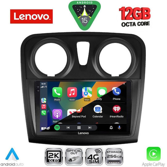 Lenovo Ηχοσύστημα Αυτοκινήτου για BMW X1 / X3 / X4 Dacia Logan / Sandero 2012-2019 (Bluetooth/USB/WiFi/GPS/Apple-Carplay/Android-Auto) με Οθόνη Αφής 9"