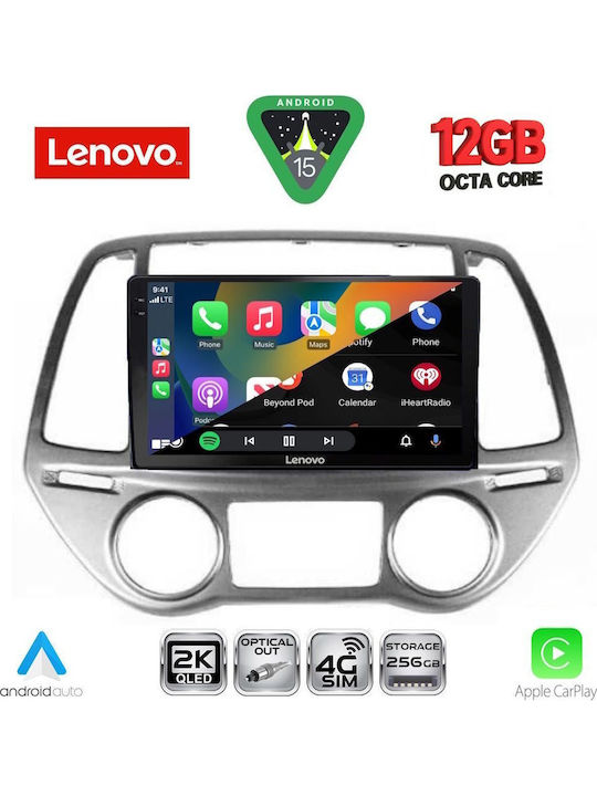 Lenovo Car Audio System for BMW X1 / X3 / X4 Hyundai i20 2008-2012 with Clima (Bluetooth/USB/WiFi/GPS/Apple CarPlay/Android Auto) with 9" Touch Screen