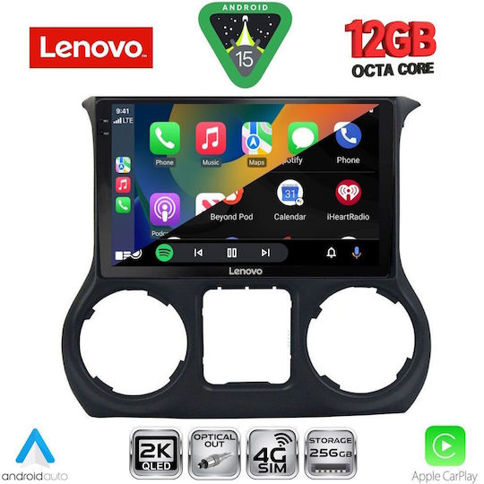 Lenovo Ηχοσύστημα Αυτοκινήτου για BMW X1 / X3 / X4 Jeep Wrangler 2011-2014 (Bluetooth/USB/WiFi/GPS/Apple-Carplay/Android-Auto) με Οθόνη Αφής 10"