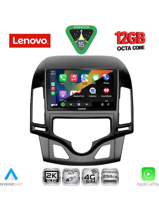 Lenovo Car Audio System for BMW X1 / X3 / X4 Hyundai i30 2007-2012 with Clima Bluetooth USB WiFi GPS Apple CarPlay Android Auto with 9" Touch Screen