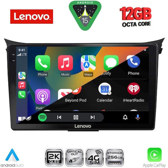 Lenovo Car Audio System for BMW X1 / X3 / X4 Hyundai i30 2012-2017 (Bluetooth/USB/WiFi/GPS/Apple CarPlay/Android Auto) with 9" Touch Screen