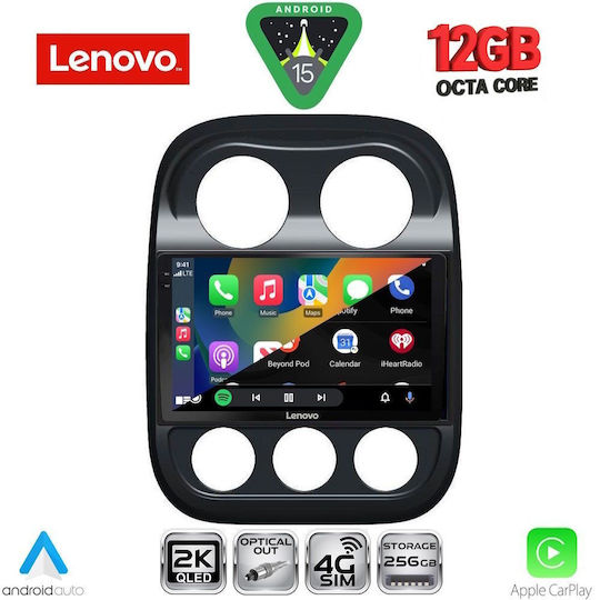 Lenovo Car Audio System for BMW X1 / X3 / X4 Jeep Compass / Patriot 2007-2016 (Bluetooth/USB/WiFi/GPS/Apple CarPlay/Android Auto) with 10" Touch Screen