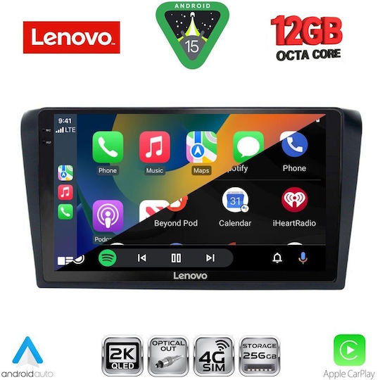 Lenovo Ηχοσύστημα Αυτοκινήτου για BMW X1 / X3 / X4 Mazda 3 2003-2008 (Bluetooth/USB/WiFi/GPS/Apple-Carplay/Android-Auto) με Οθόνη Αφής 9"