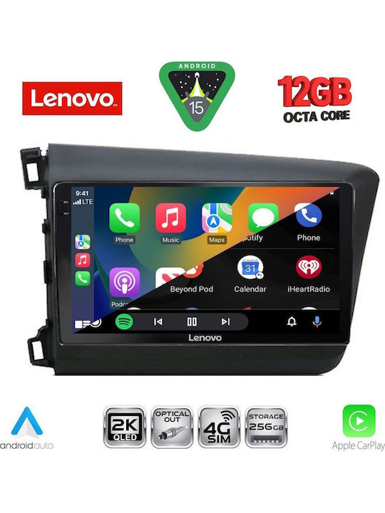 Lenovo Car Audio System for BMW X1 / X3 / X4 Honda Civic 2012-2016 (Bluetooth/USB/WiFi/GPS/Apple CarPlay/Android Auto) with 9" Touch Screen