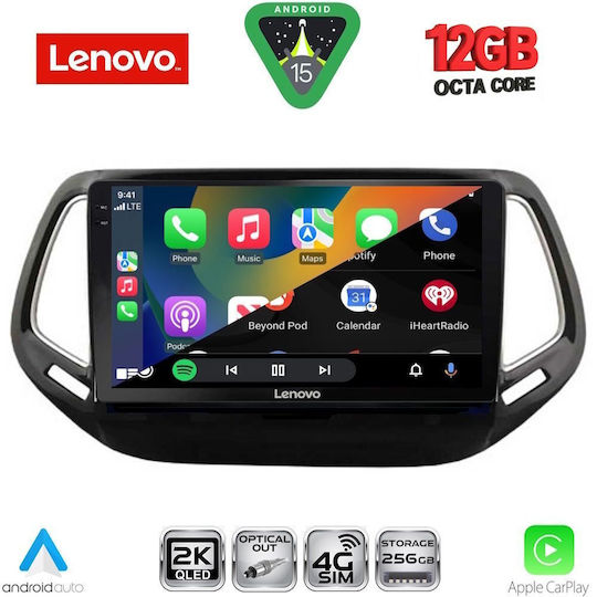 Lenovo Ηχοσύστημα Αυτοκινήτου για BMW X1 / X3 / X4 Jeep Compass 2016-2021 (Bluetooth/USB/WiFi/GPS/Apple-Carplay/Android-Auto) με Οθόνη Αφής 10"