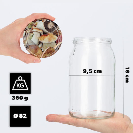 Kadax Βαζάκι Γυάλινο με Καπάκι 900ml (8τμχ)
