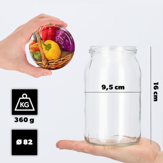Kadax Borcan Sticlă Cu Capac 900ml (8 Buc)