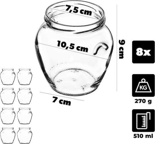 Kadax Βαζάκι Γυάλινο 580ml (8τμχ)