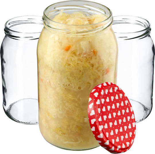 Kadax Glass Jar with Lid 900ml (8pcs)