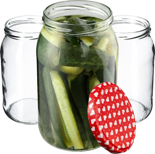 Kadax Glass Jar with Lid 900ml (8pcs)