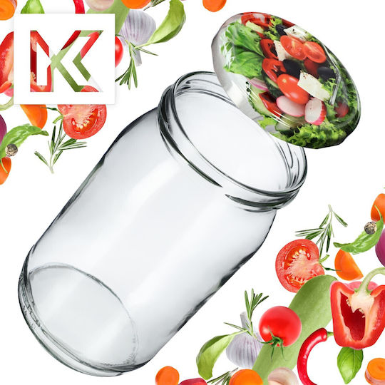 Kadax Βαζάκι Γυάλινο με Καπάκι 900ml (8τμχ)
