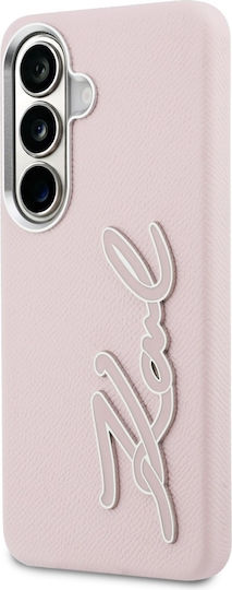Karl Lagerfeld Rückseite Umschlag Silikon Kunststoff Synthetisches Leder Rosa für Galaxy S26