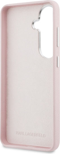 Karl Lagerfeld Rückseite Umschlag Silikon Kunststoff Synthetisches Leder Rosa für Galaxy S26