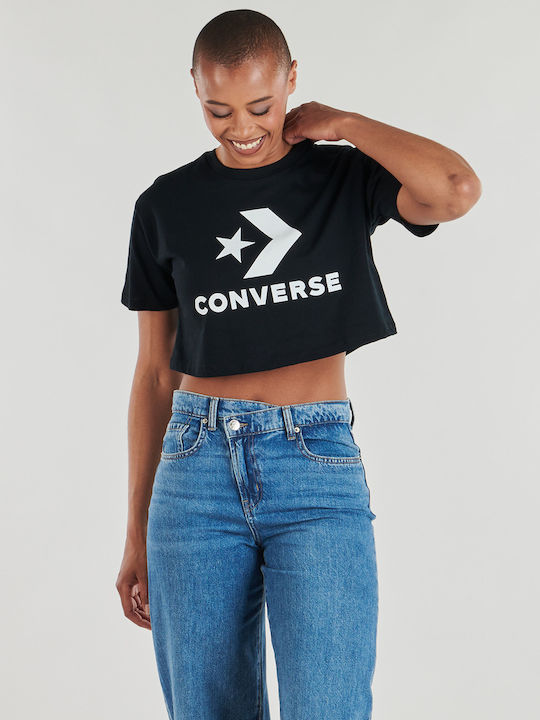 Chevron Women's Sports Crop T-shirt Black