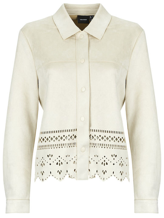 Short Women's Jacket for Spring/Autumn Beige