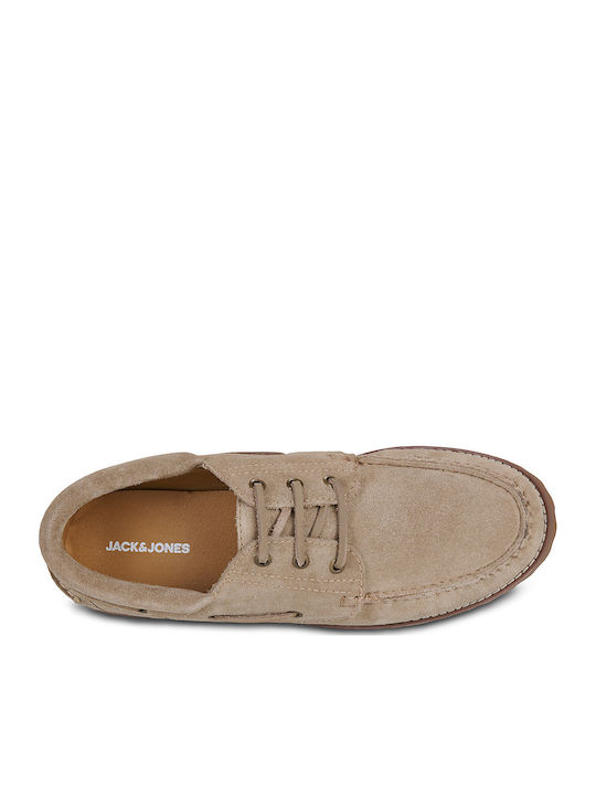 Suede Ανδρικά Boat Shoes σε Μπεζ Χρώμα