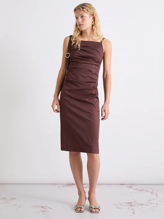 Sommer Midi Damenkleid für Hochzeit - Taufe Braun