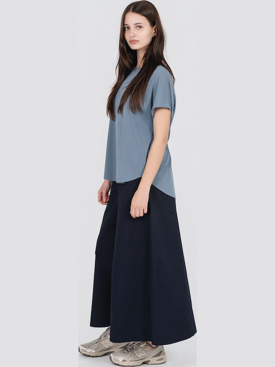 Women's Short Sleeve Blue Blouse