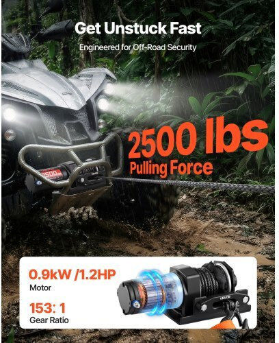 Vevor Ηλεκτρικός Εργάτης Αυτοκινήτου 4x4 12V με Δυνατότητα Έλξης 1134kg