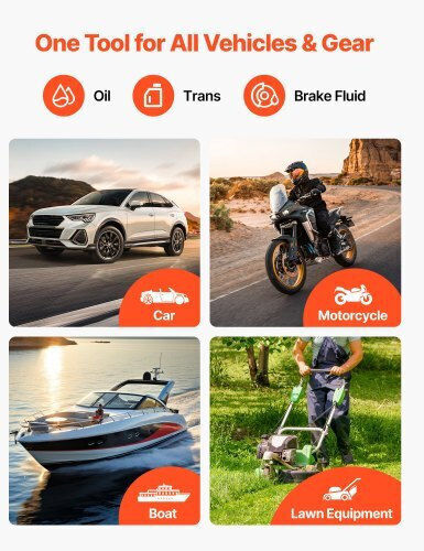 Vevor 1.5 L Fluid Extractor Manual Automotive Fluid Pump Extractor Oil Syringe Long Hose Extension Tubes Easy Oil Change Suction Pump Lawn Mowers Cars Ships Golf Carts Motorcycles