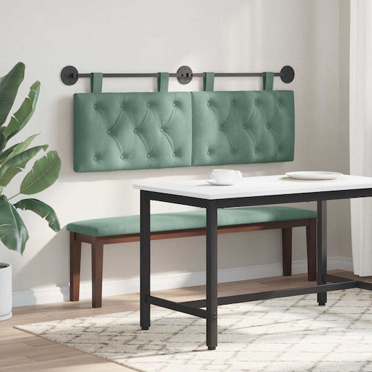 vidaXL Fabric Bed Headboard Cushion Green 130x55cm