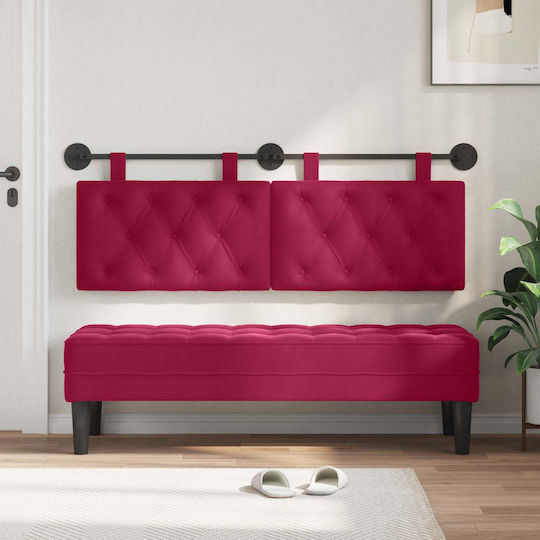 vidaXL Fabric Red Bed Headboard Pillow 150x55cm