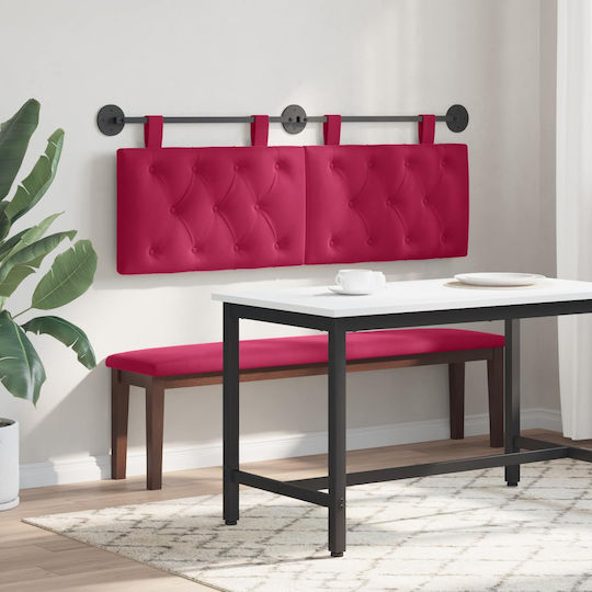vidaXL Fabric Red Bed Headboard Pillow 150x55cm