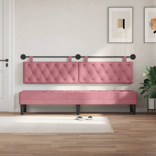 vidaXL Fabric Pink Bed Headboard Cushion 210x55cm