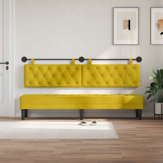 vidaXL Fabric Bed Headboard Cushion Yellow 210x55cm