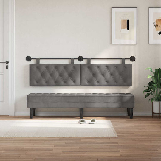 vidaXL Fabric Bed Headboard Cushion Gray 190x55cm