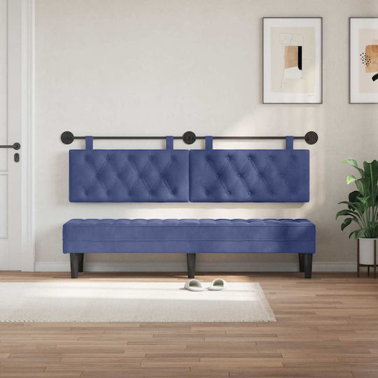 vidaXL Fabric Bed Headboard Cushion Blue 190x55cm