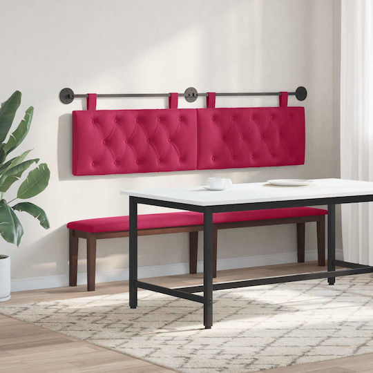 vidaXL Fabric Bed Headboard Cushion Red 190x55cm