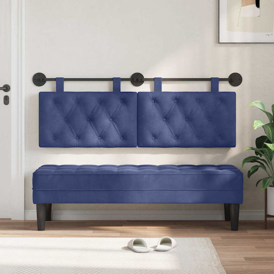 vidaXL Fabric Blue Bed Headboard Pillow 130x55cm