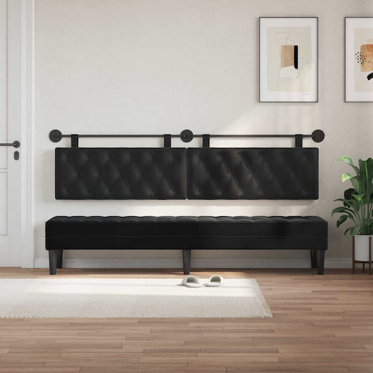 vidaXL Stoff-Kopfstütze Für Betten Schwarz 210x55cm