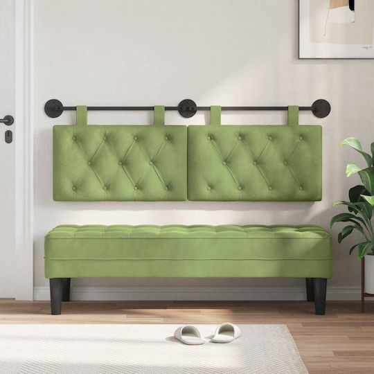 vidaXL Fabric Bed Headboard Pillow Green 150x55cm