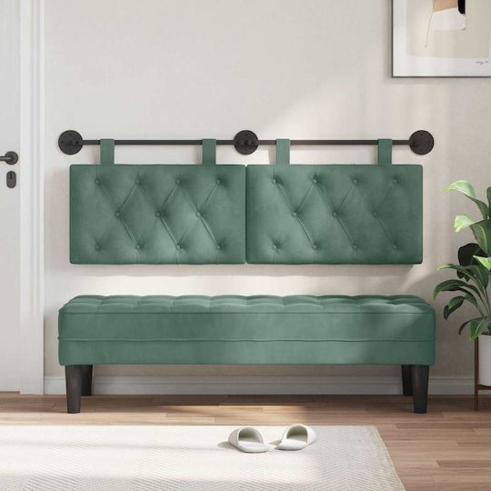 vidaXL Fabric Bed Headboard Pillow Green 150x55cm