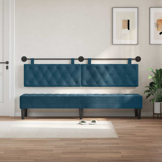 vidaXL Fabric Blue Bed Headboard Cushion 210x55cm