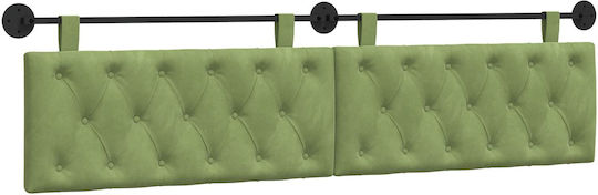vidaXL Fabric Bed Headboard Pillow Green 210x55cm