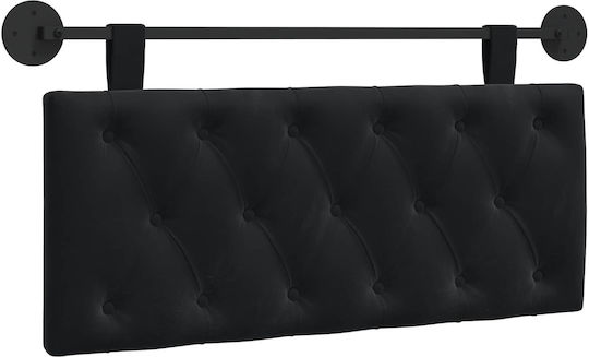 vidaXL Възглавница за Табла за Легло Текстилна Черна 110x55см