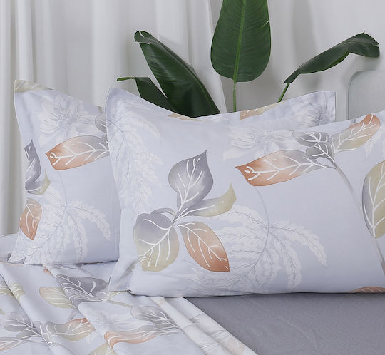 Beauty Home 12691 Super-Doppel Set 4 Stück 165x200+30cm mit Gummibettlaken Grau