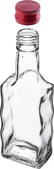 Glass 200ml Liqueur Bottle Red Cap 1 Pc