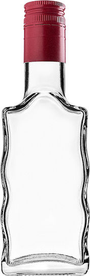 Kadax Glas Wein-/Getränkeflasche 200ml Likör Flasche Mit Langer Roter Kappe 1 Stück