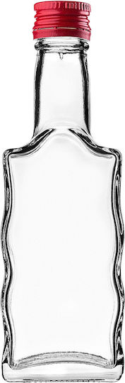 Sticlă Lichior din Sticlă 200ml Capac Roșu 5 Bucăți