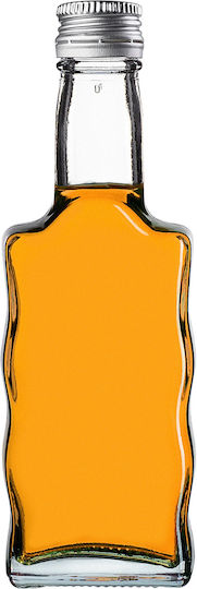 Glass Bottle Liqueur 200ml Silver Cap 5 Pcs