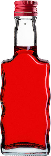 Kadax Glas Wein-/Getränkeflaschen 200ml Likörflasche Rote Kappe 10 Stück
