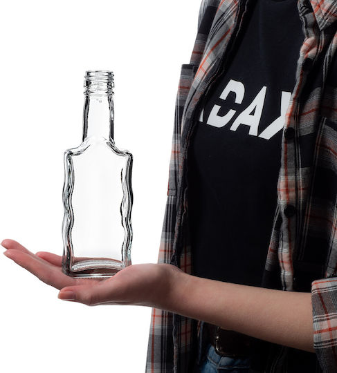 Kadax Glas Wein-/Getränkeflasche 200ml Likör Flasche Mit Langer Roter Kappe 1 Stück